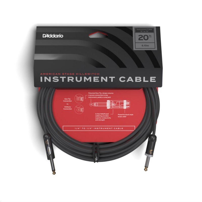 D'Addario PW-AMSK-20 - Kabel gitarowy (6 m) - 3 D'Addario PW-AMSK-20 - Kabel gitarowy (6 m) - 3