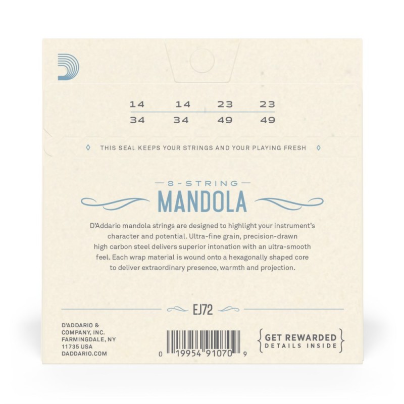 D'Addario EJ72 - Struny do mandoli (14-49) - 3 D'Addario EJ72 - Struny do mandoli (14-49) - 3