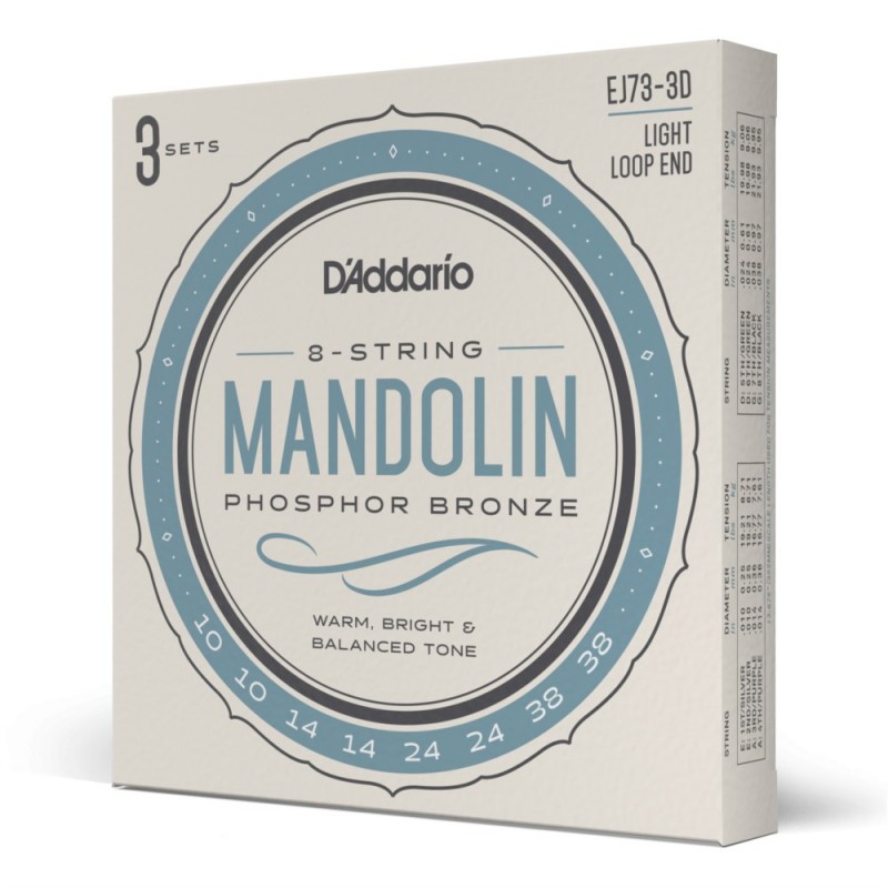D'Addario EJ73-3D - Struny do mandoliny (10-38, 3 kpl.) - 1 D'Addario EJ73-3D - Struny do mandoliny (10-38, 3 kpl.) - 1