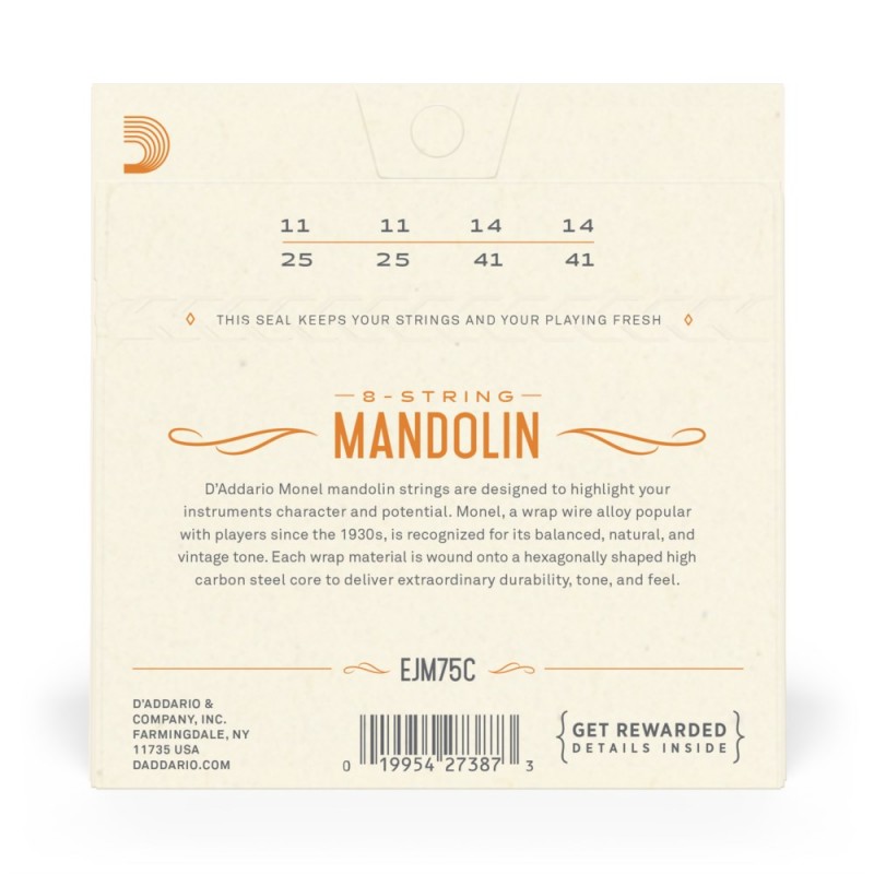 D'Addario EJM75C - Struny do mandoliny (11-41) - 3 D'Addario EJM75C - Struny do mandoliny (11-41) - 3