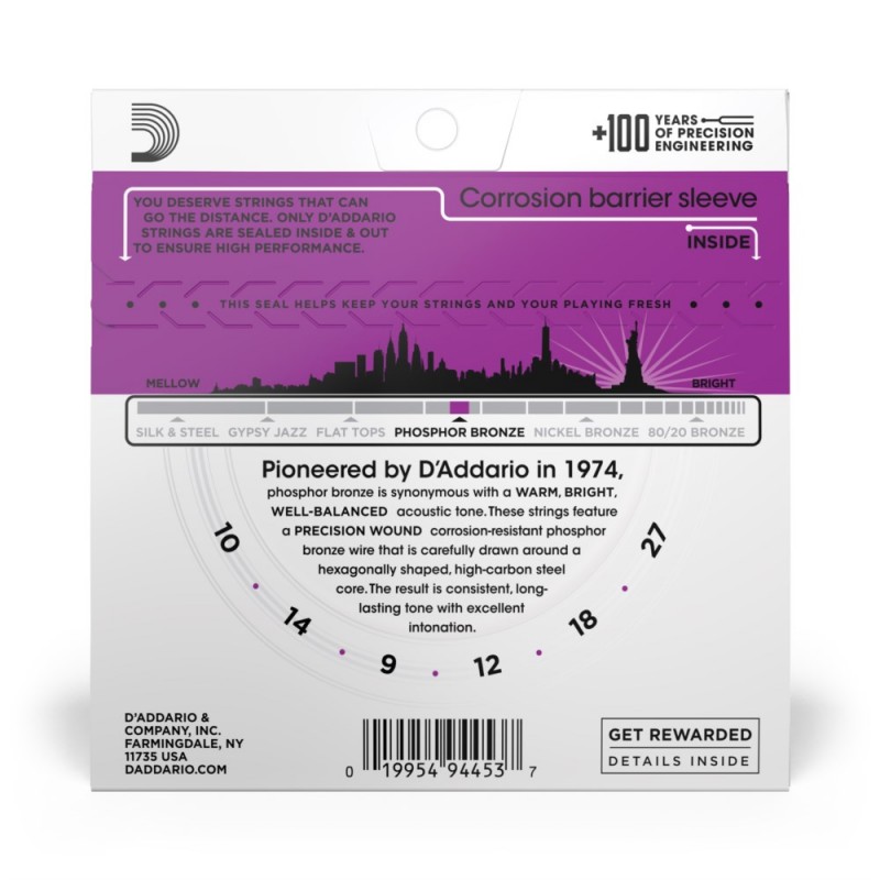 D'Addario EJ38H - Struny do gitary akustycznej (10-27) - 3 D'Addario EJ38H - Struny do gitary akustycznej (10-27) - 3