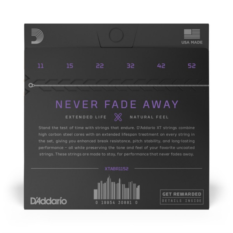 D'Addario XTABR1152 - Struny do gitary akustycznej (11-52) - 3 D'Addario XTABR1152 - Struny do gitary akustycznej (11-52) - 3