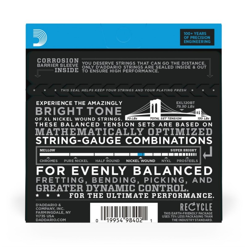 D'Addario EXL115BT - Struny do gitary elektrycznej (11-50) - 3 D'Addario EXL115BT - Struny do gitary elektrycznej (11-50) - 3