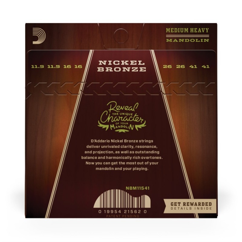 D'Addario NBM11541 - Struny do mandolin (11.5-41) - 3 D'Addario NBM11541 - Struny do mandolin (11.5-41) - 3