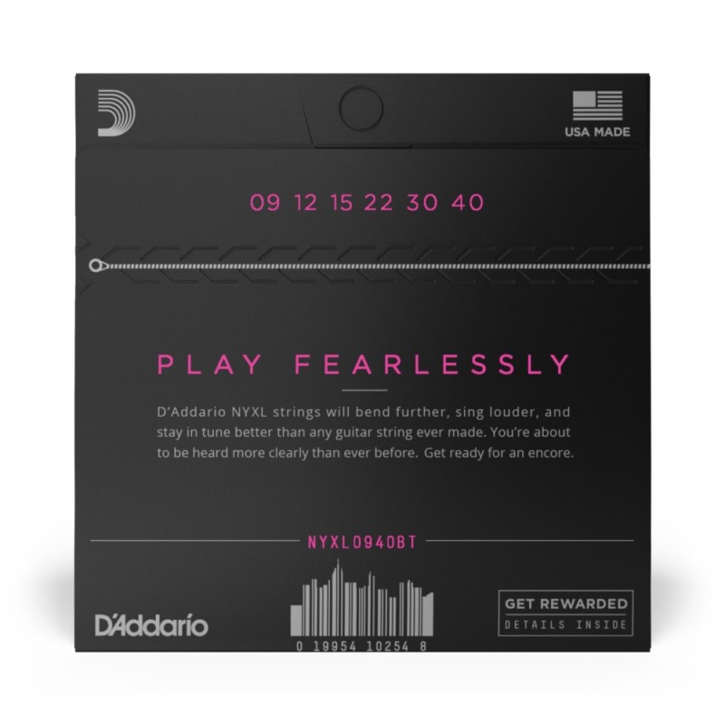 D'Addario NYXL0940BT - Struny do gitary elektrycznej (09-40) - 3 D'Addario NYXL0940BT - Struny do gitary elektrycznej (09-40) - 3