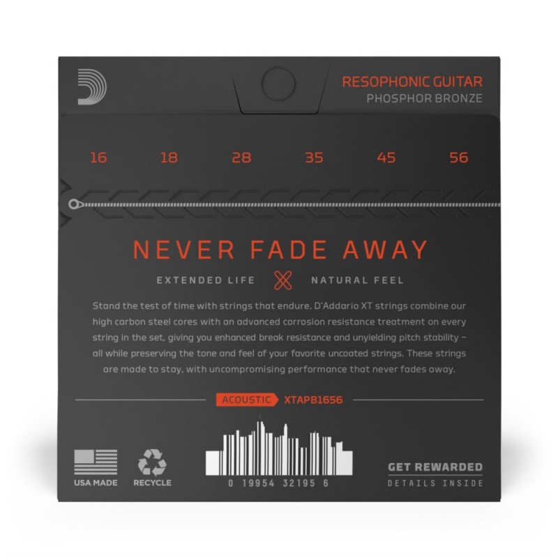 D'Addario XTAPB1656 XT - Struny do gitary resofonicznej (16-56) - 3