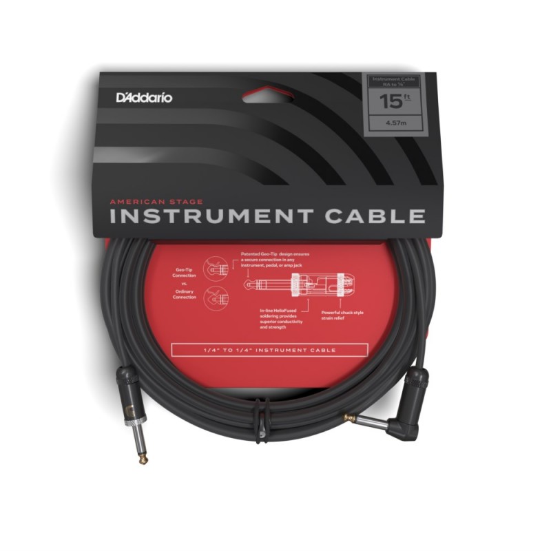 D'Addario PW-AMSGRA-15 - Kabel gitarowy kątowy (4.5 m) - 3 D'Addario PW-AMSGRA-15 - Kabel gitarowy kątowy (4.5 m) - 3