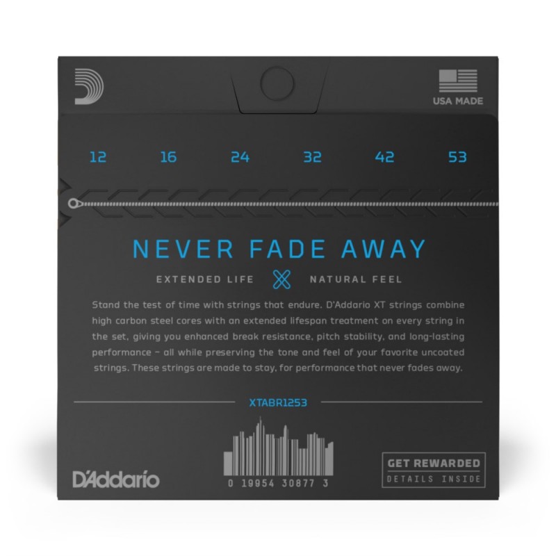 D'Addario XTABR1253 - Struny do gitary akustycznej (12-53) - 3 D'Addario XTABR1253 - Struny do gitary akustycznej (12-53) - 3