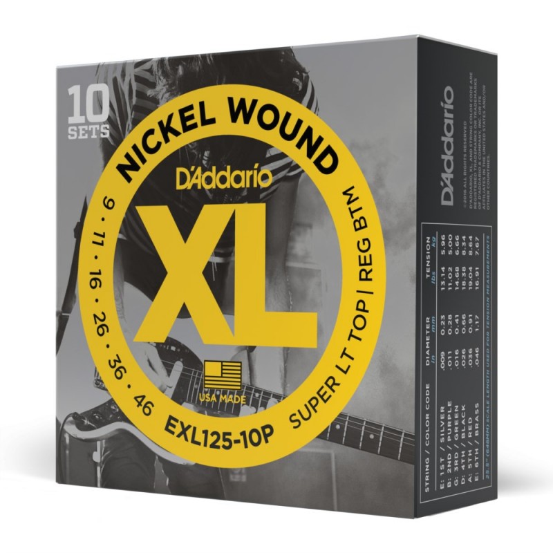D'Addario EXL125-10P - Struny do gitary elektrycznej (09-46, 10 kpl.) - 1 D'Addario EXL125-10P - Struny do gitary elektrycznej (09-46, 10 kpl.) - 1