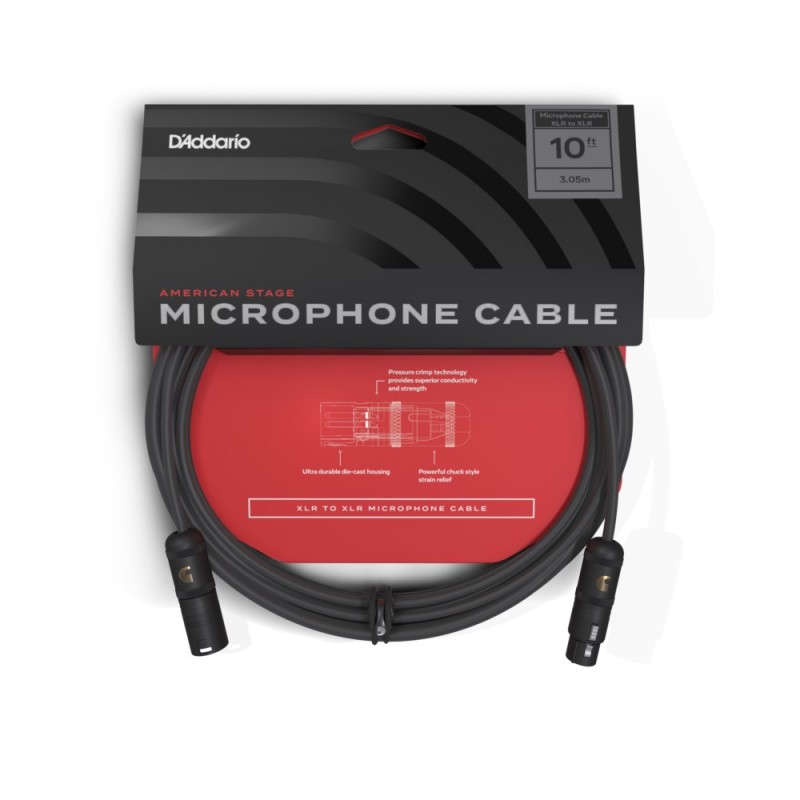 D'Addario PW-AMSM-10 - Kabel mikrofonowy XLR Male to XLR Female (3 m) - 3 D'Addario PW-AMSM-10 - Kabel mikrofonowy XLR Male to XLR Female (3 m) - 3