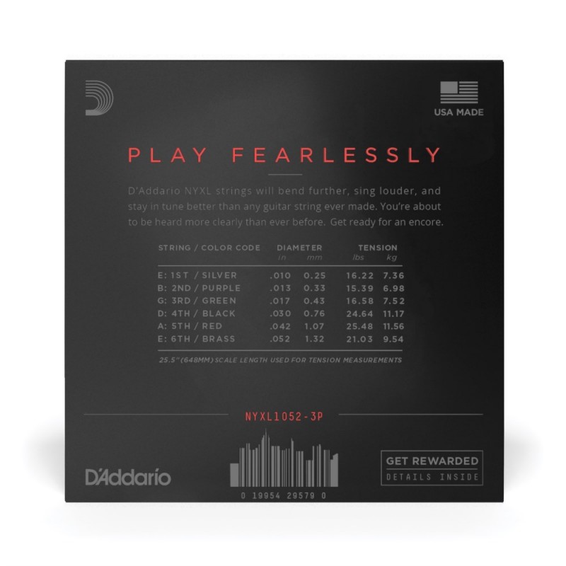 D'Addario NYXL1052-3P - Struny do gitary elektrycznej (10-52,3 kpl.) - 3 D'Addario NYXL1052-3P - Struny do gitary elektrycznej (10-52,3 kpl.) - 3