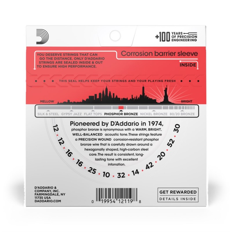 D'Addario EJ39 - Struny do gitary akustycznej 12-strunowe (12-52) - 3 D'Addario EJ39 - Struny do gitary akustycznej 12-strunowe (12-52) - 3
