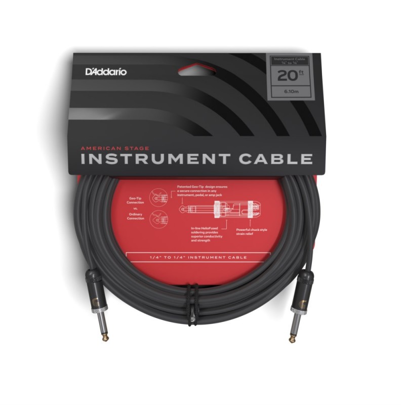 D'Addario PW-AMSG-20 - Kabel gitarowy American Stage (6 m) - 3 D'Addario PW-AMSG-20 - Kabel gitarowy American Stage (6 m) - 3