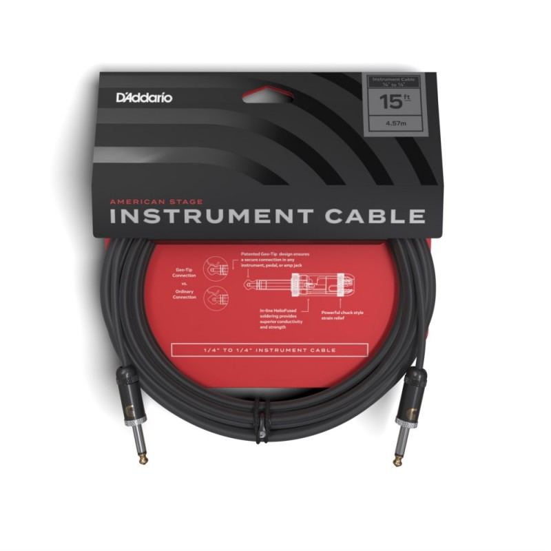 D'Addario PW-AMSG-15 - Kabel gitarowy American Stage (4.5 m) - 3 D'Addario PW-AMSG-15 - Kabel gitarowy American Stage (4.5 m) - 3