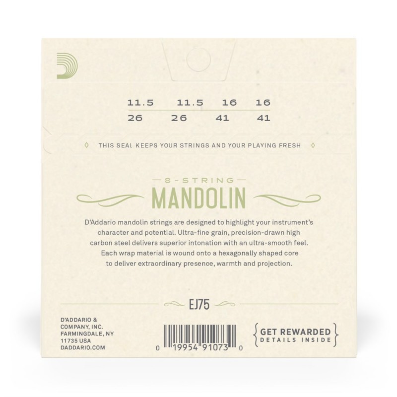 D'Addario EJ75 - Struny do mandoliny (11.5-41) - 3 D'Addario EJ75 - Struny do mandoliny (11.5-41) - 3