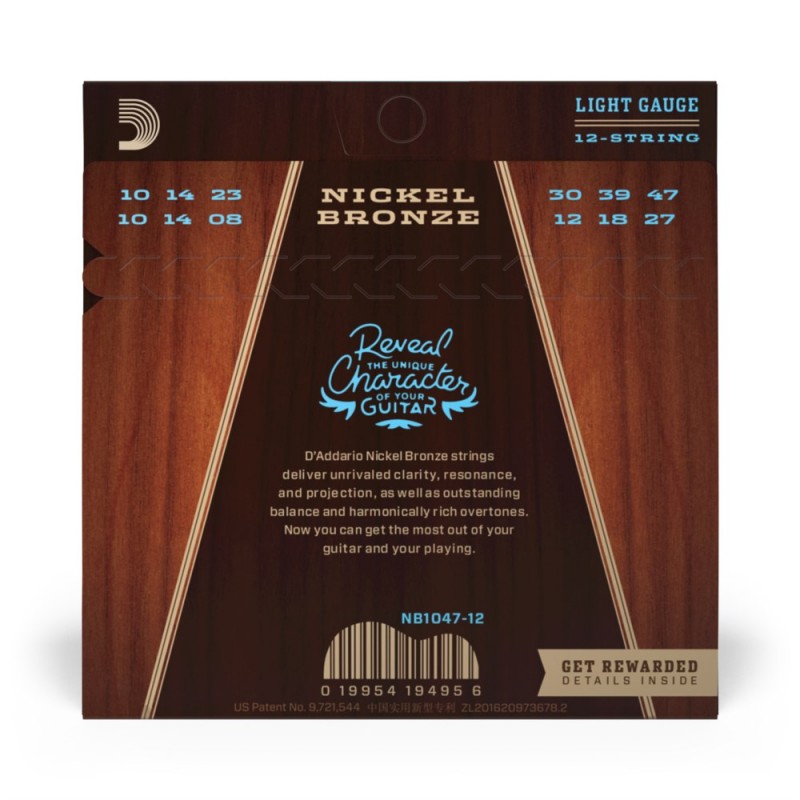 D'Addario NB1047-12 - Struny do gitary akustycznej 12-strunowe (10-47) - 3 D'Addario NB1047-12 - Struny do gitary akustycznej 12-strunowe (10-47) - 3