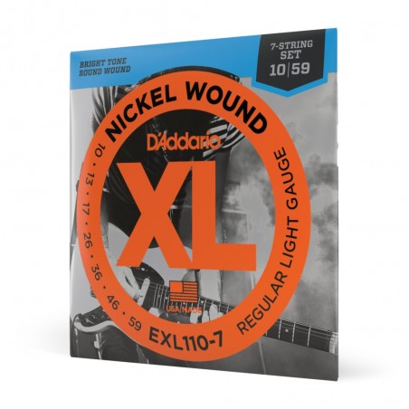 D'Addario EXL110-7 - Struny do gitary elektrycznej 7-strunowe (10-59) - 1