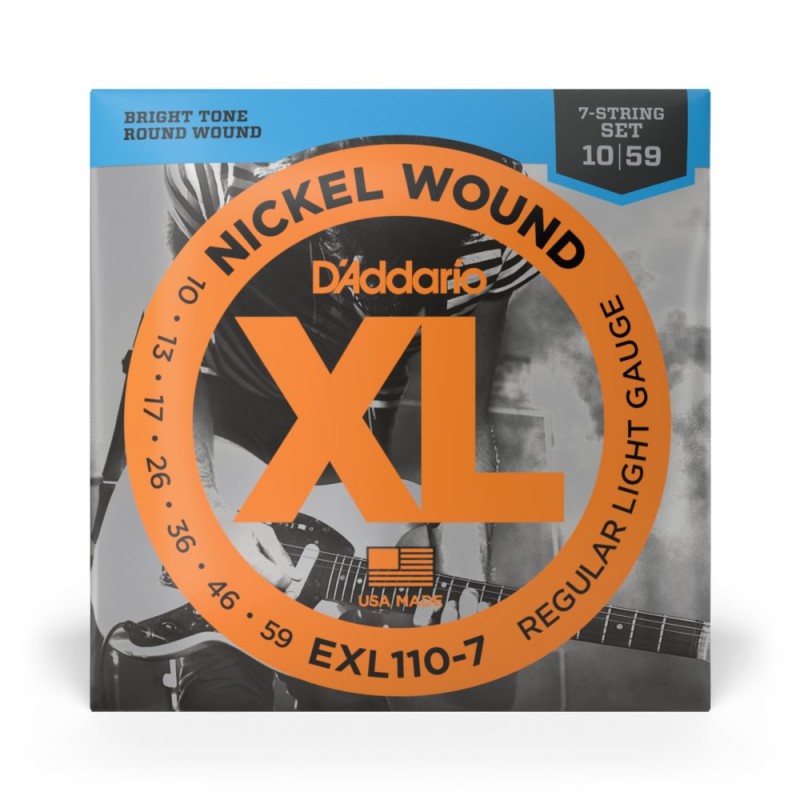 D'Addario EXL110-7 - Struny do gitary elektrycznej 7-strunowe (10-59) - 2 D'Addario EXL110-7 - Struny do gitary elektrycznej 7-strunowe (10-59) - 2
