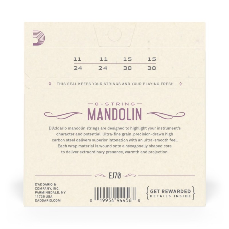 D'Addario EJ70 - Struny do mandoliny (11-38) - 3 D'Addario EJ70 - Struny do mandoliny (11-38) - 3