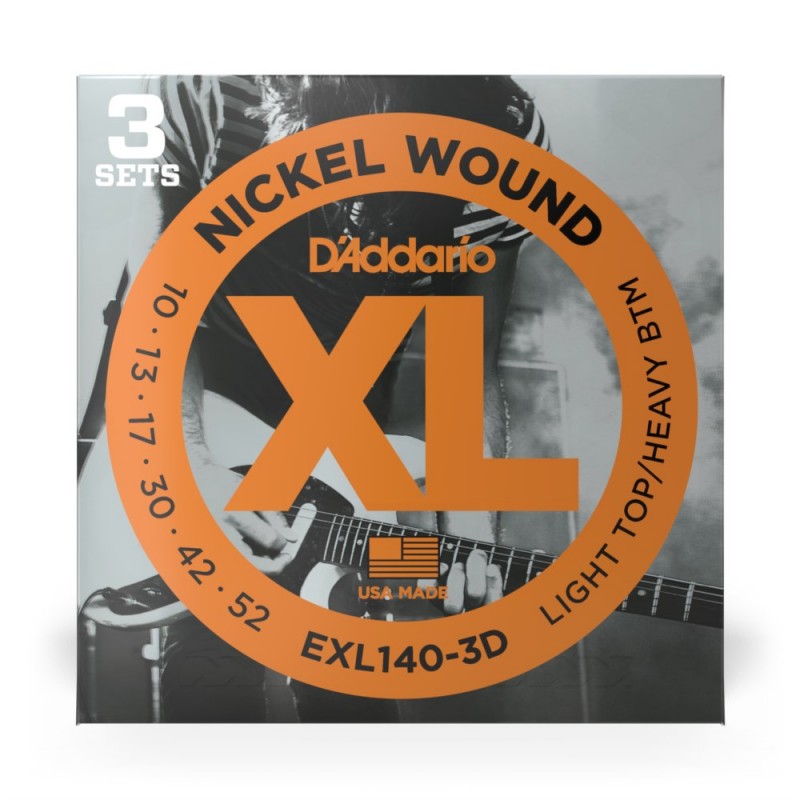 D'Addario EXL140-3D - Struny do gitary elektrycznej (10-52, 3 kpl.) - 2 D'Addario EXL140-3D - Struny do gitary elektrycznej (10-52, 3 kpl.) - 2