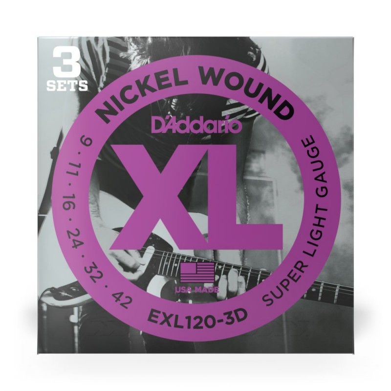 D'Addario EXL120-3D - Struny do gitary elektrycznej (09-42, 3 kpl.) - 2 D'Addario EXL120-3D - Struny do gitary elektrycznej (09-42, 3 kpl.) - 2