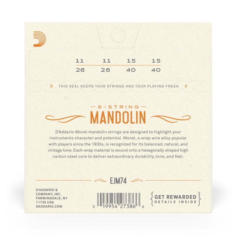 D'Addario EJM74 - Struny do mandoliny (11-40) - 3 D'Addario EJM74 - Struny do mandoliny (11-40) - 3