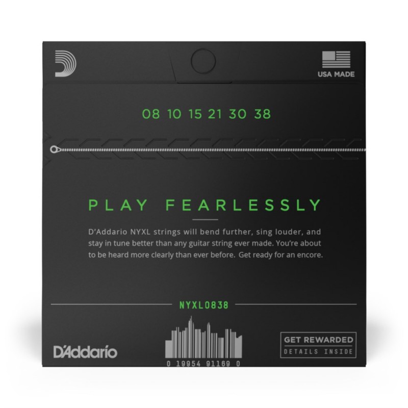 D'Addario NYXL0838 - Struny do gitary elektrycznej (8-38) - 3 D'Addario NYXL0838 - Struny do gitary elektrycznej (8-38) - 3