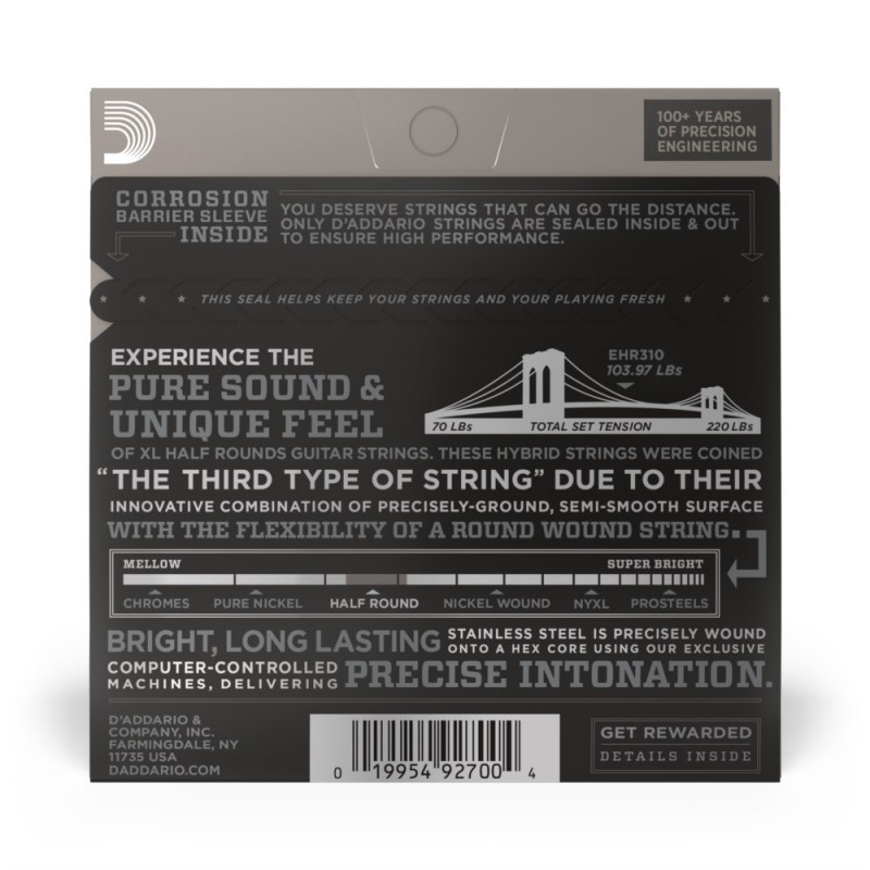 D'Addario EHR310 - Struny do gitary elektrycznej (10-46) - 3 D'Addario EHR310 - Struny do gitary elektrycznej (10-46) - 3