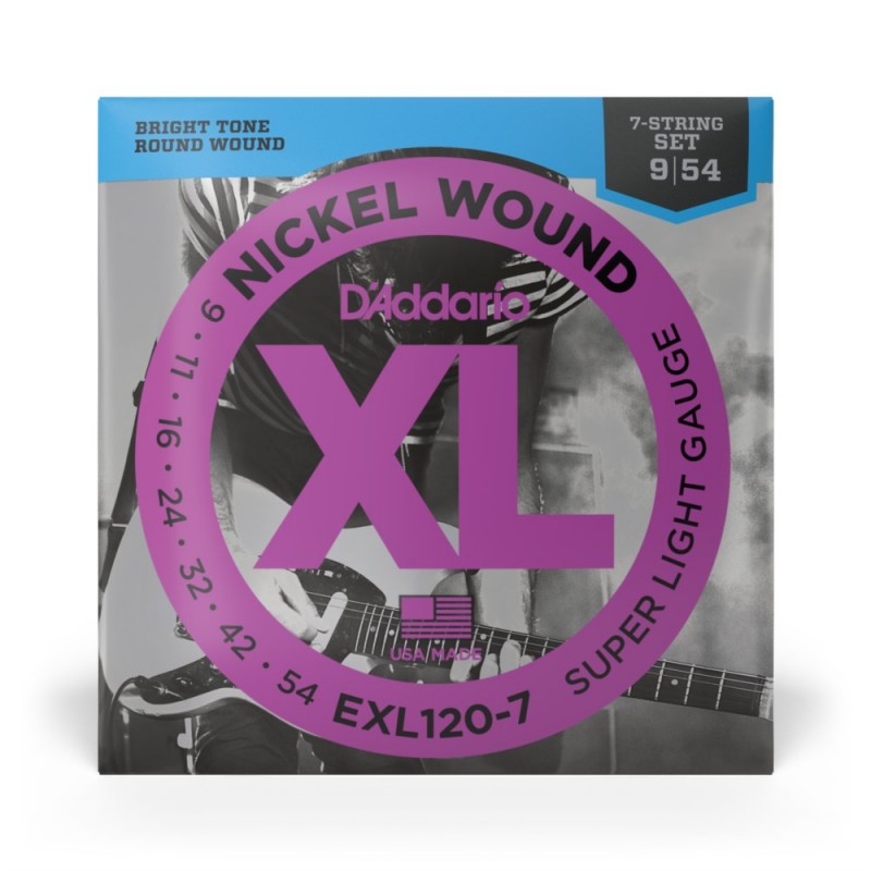 D'Addario EXL120-7 - Struny do gitary elektrycznej 7-strunowe (09-54) - 2 D'Addario EXL120-7 - Struny do gitary elektrycznej 7-strunowe (09-54) - 2