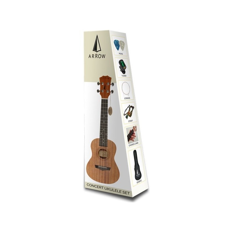 Arrow MH10 Mahogany Concert Ukulele SET - ukulele + akcesoria - 5