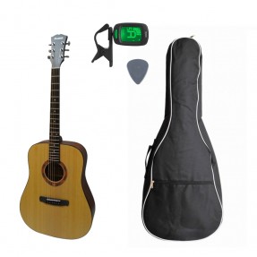 Gitara Akustyczna + Pokrowiec + Tuner + Kostka Zestaw 34 - 1