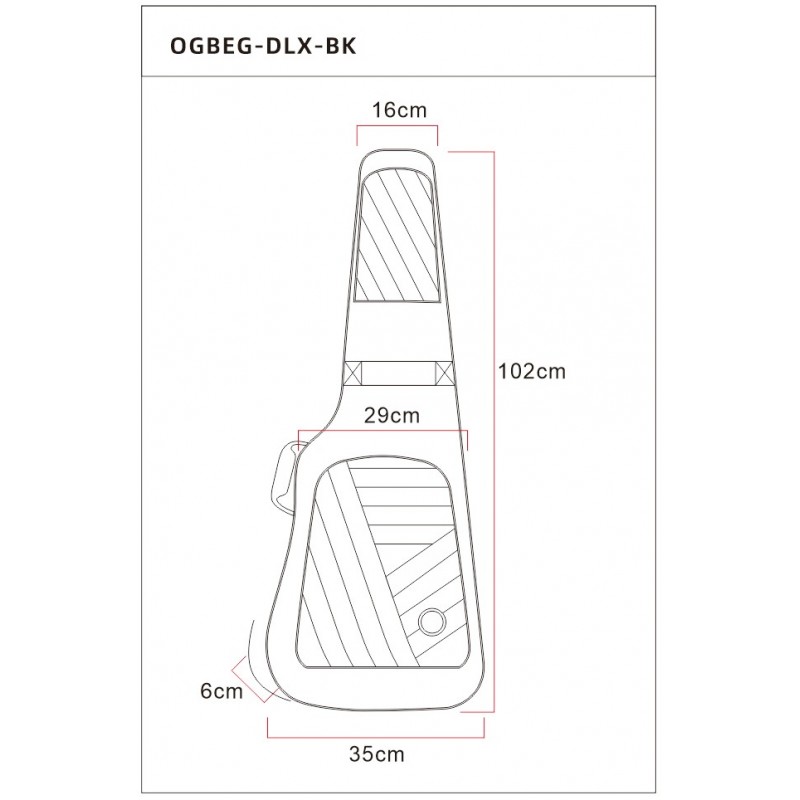 Ortega OGBEG-DLX-BK - pokrowiec na gitarę elektryczną - 8