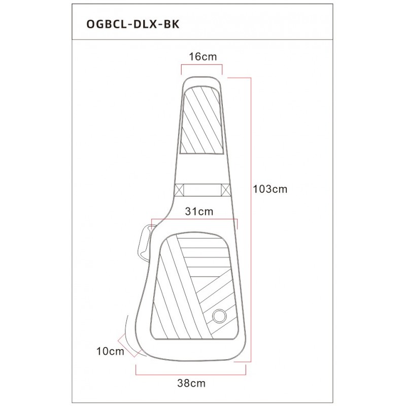 Ortega OGBCL-DLX-BK - pokrowiec na bas akustyczny - 8