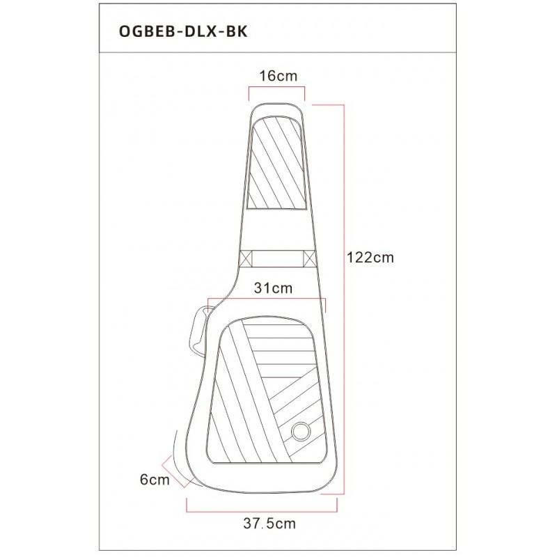 Ortega OGBEB-DLX-GY - pokrowiec na gitarę basową - 7