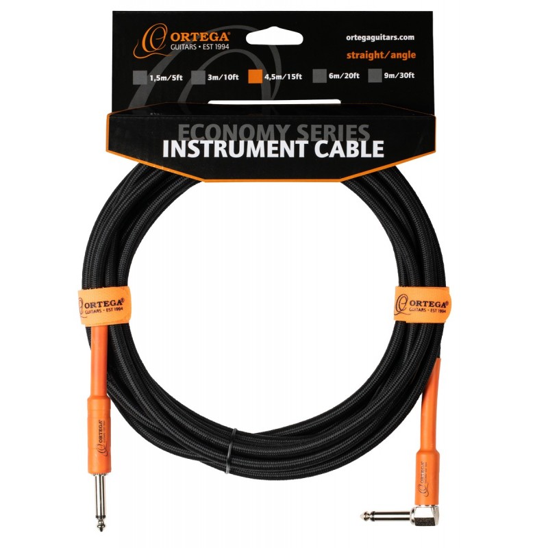 Ortega OECI-15 - kątowy kabel instrumentalny (4,5 m) - 2 Ortega OECI-15 - kątowy kabel instrumentalny (4,5 m) - 2
