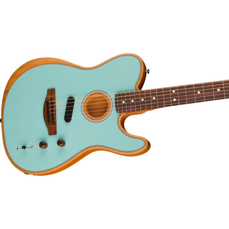 Fender Limited Edition Acoustasonic Player Telecaster  Rosewood Fingerboard, Daphne Blue - 4