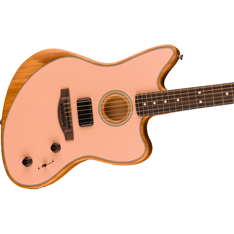 Fender Acoustasonic Player Jazzmaster  Rosewood Fingerboard, Shell Pink - 4