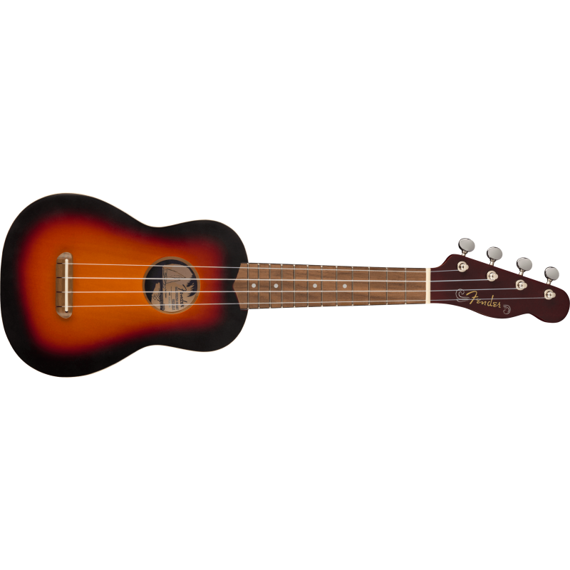 Fender Venice Soprano Uke, Walnut Fingerboard, 2-Color Sunburst - 1