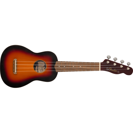 Fender Venice Soprano Uke, Walnut Fingerboard, 2-Color Sunburst - 1