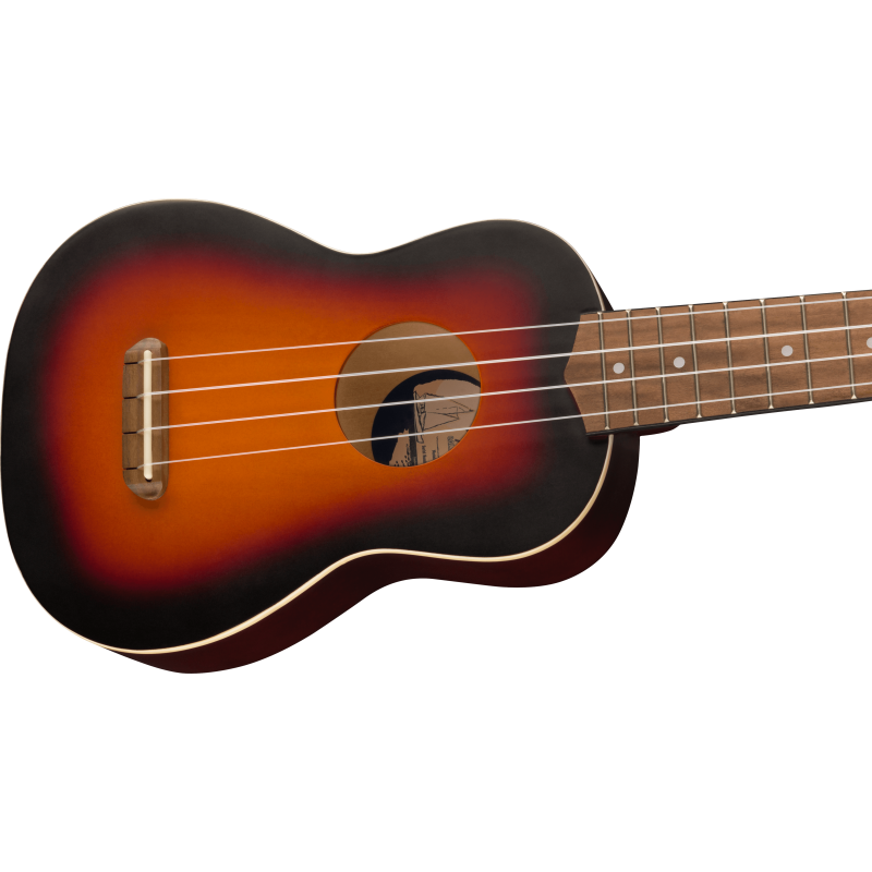 Fender Venice Soprano Uke, Walnut Fingerboard, 2-Color Sunburst - 4