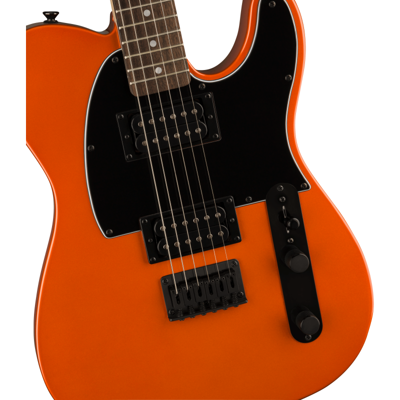 Squier FSR Affinity Series Telecaster HH, LF, Black Pickguard, Matching Headstock, Black Hardware, Metallic Orange - 3