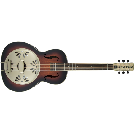Gretsch G9241 Alligator Biscuit Round-Neck Resonator Guitar with Fishman Nashville Pickup, 2-Color Sunburst - 1