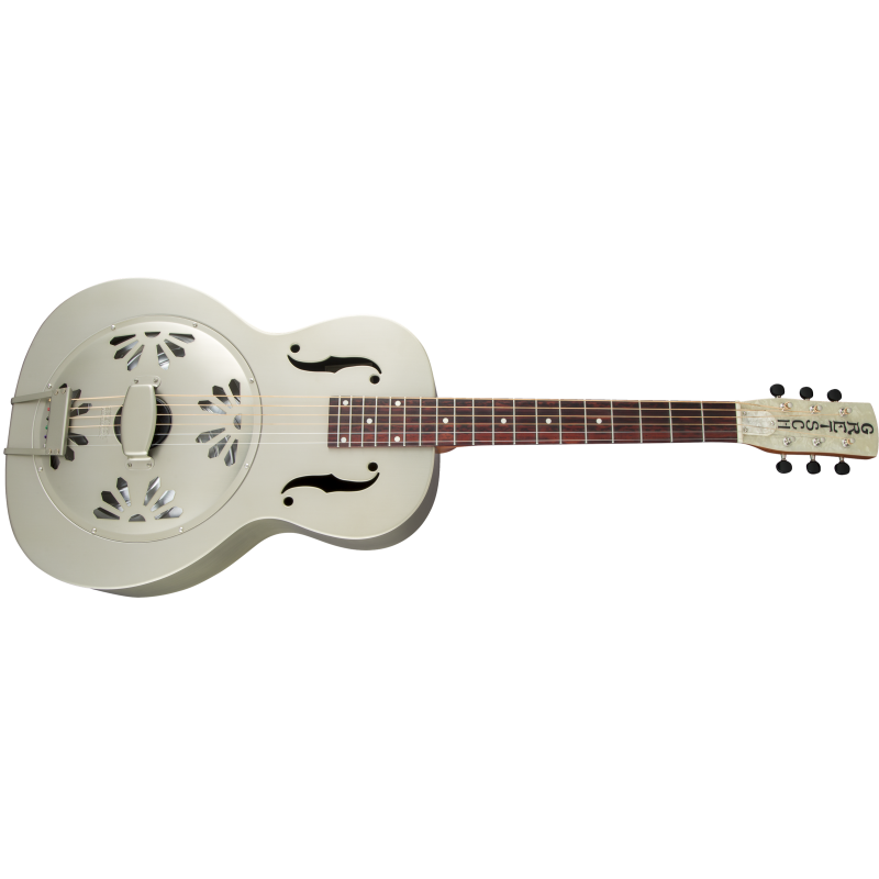 Gretsch G9201 Honey Dipper Round-Neck, Brass Body Biscuit Cone Resonator Guitar, Shed Roof Finish - 4
