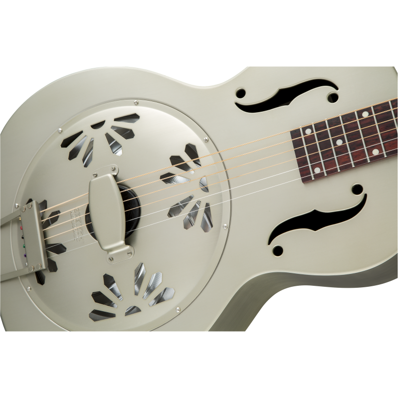 Gretsch G9201 Honey Dipper Round-Neck, Brass Body Biscuit Cone Resonator Guitar, Shed Roof Finish - 5