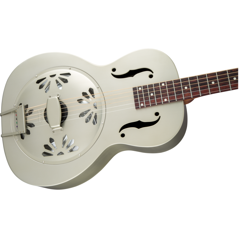 Gretsch G9201 Honey Dipper Round-Neck, Brass Body Biscuit Cone Resonator Guitar, Shed Roof Finish - 6