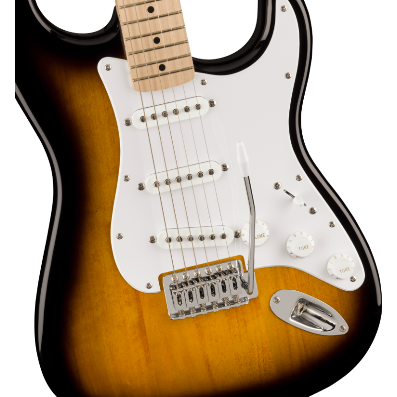 Squier Sonic Stratocaster MF, White Pickguard, 2-Color Sunburst - 3