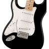 Squier Sonic Stratocaster Left-Handed, MF, White Pickguard, Black - 3