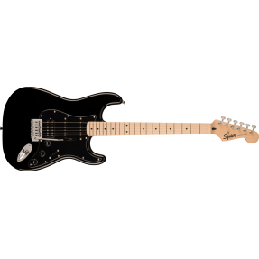Squier Sonic Stratocaster HSS, MF, Black Pickguard, Black - 1