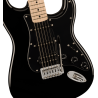 Squier Sonic Stratocaster HSS, MF, Black Pickguard, Black - 3