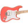 Squier Sonic Stratocaster HSS, MF, White Pickguard, Tahitian Coral - 4